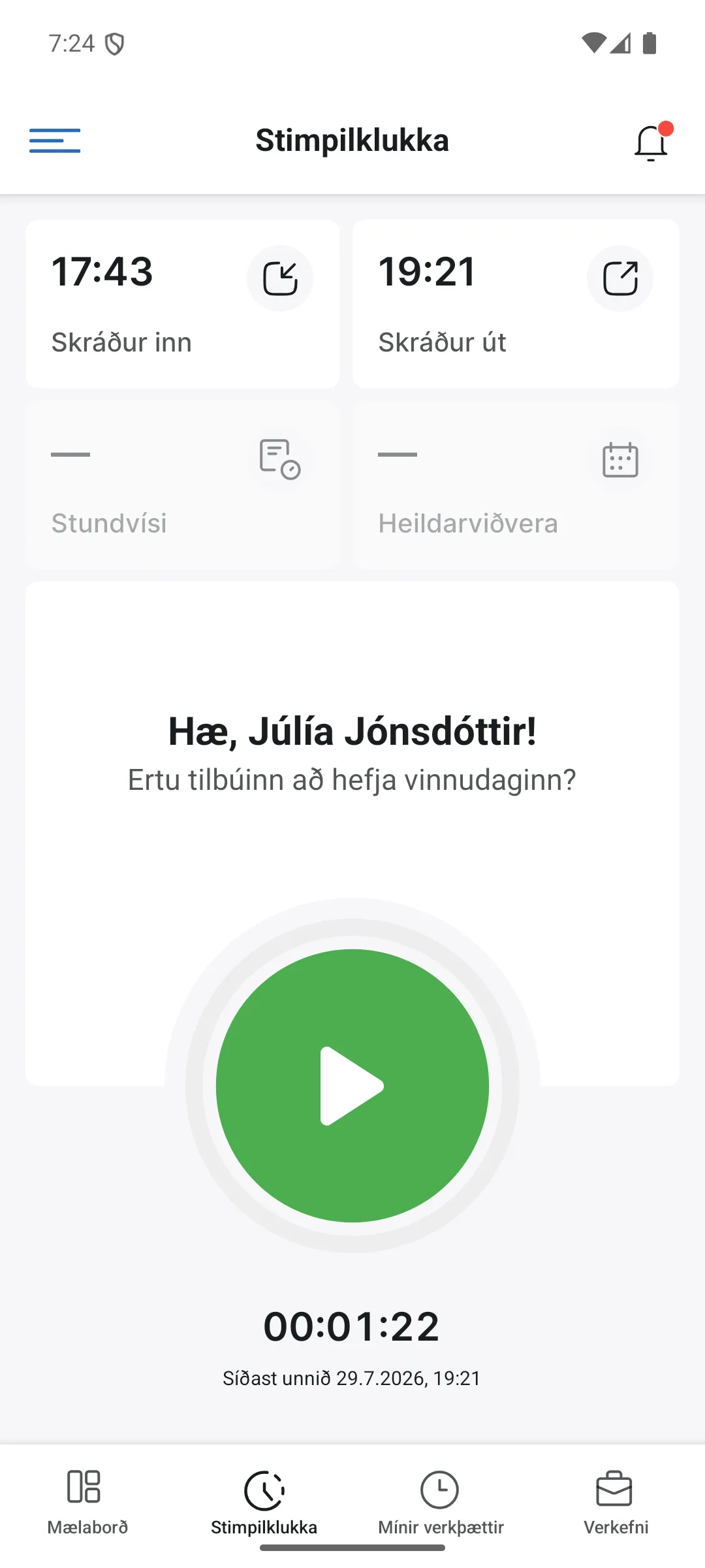 Rauður punktur á bjöllunni