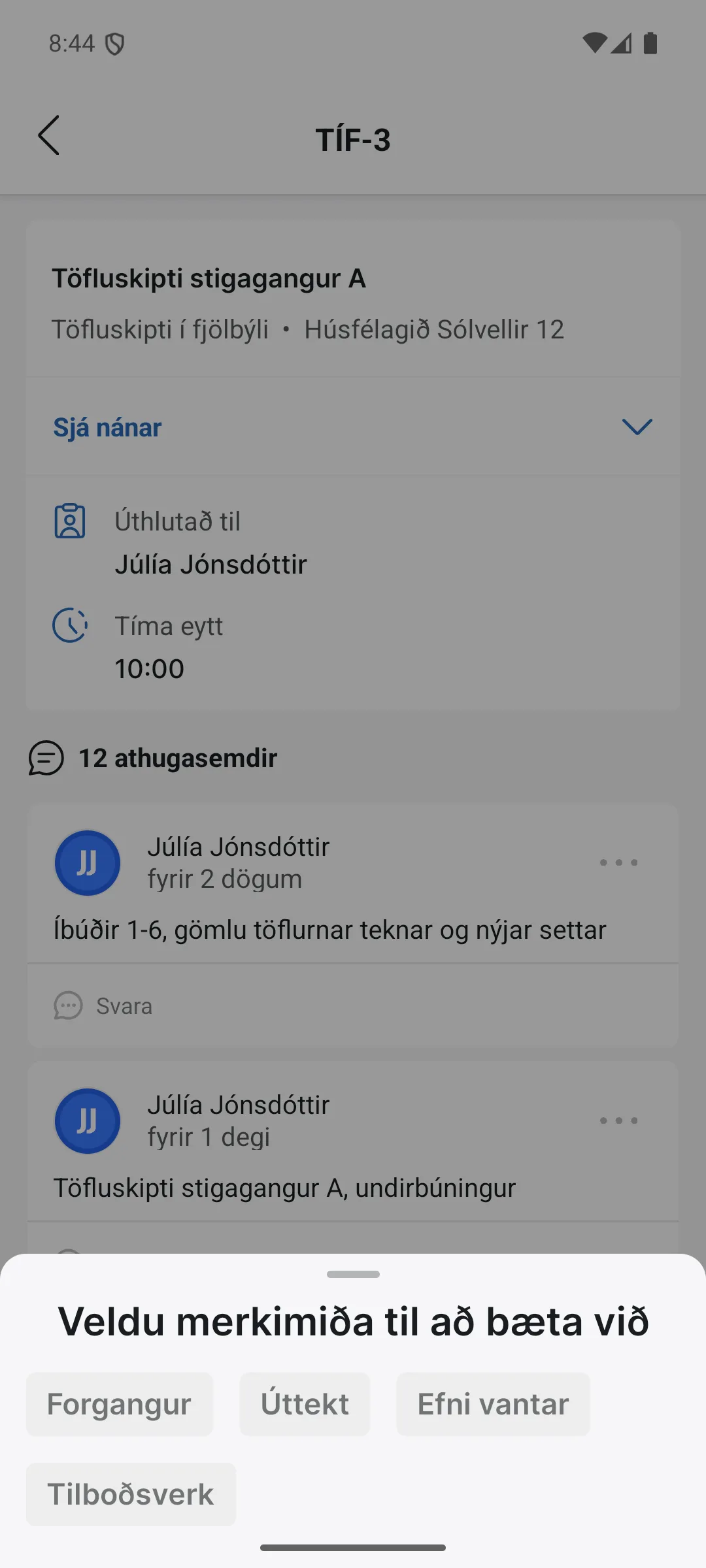 Veldu merkimiða til að bæta við