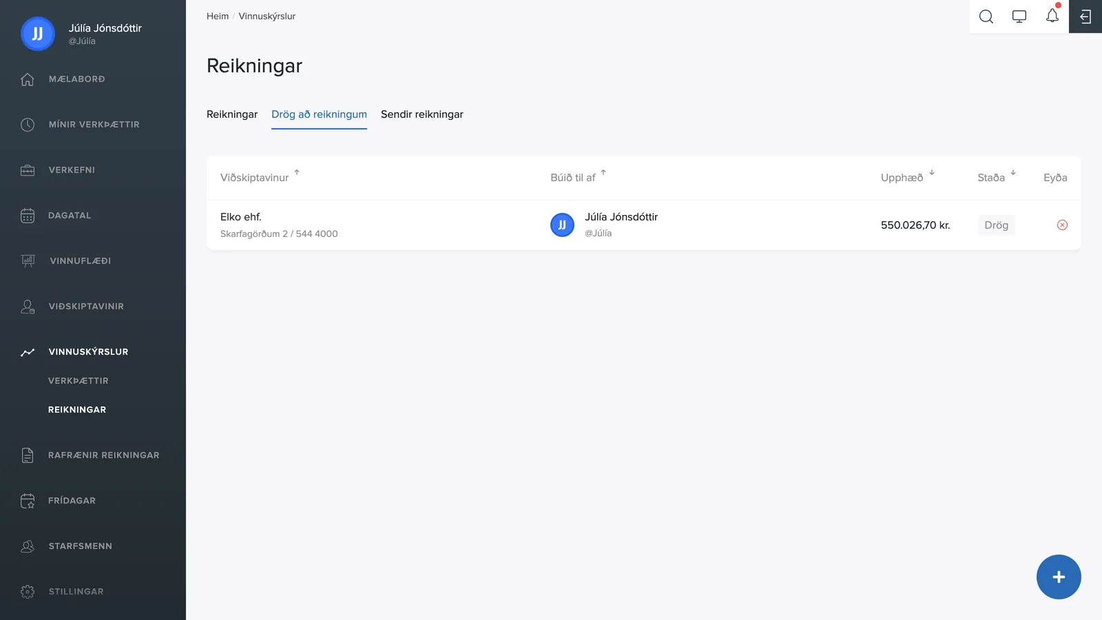 Drög að reikningum