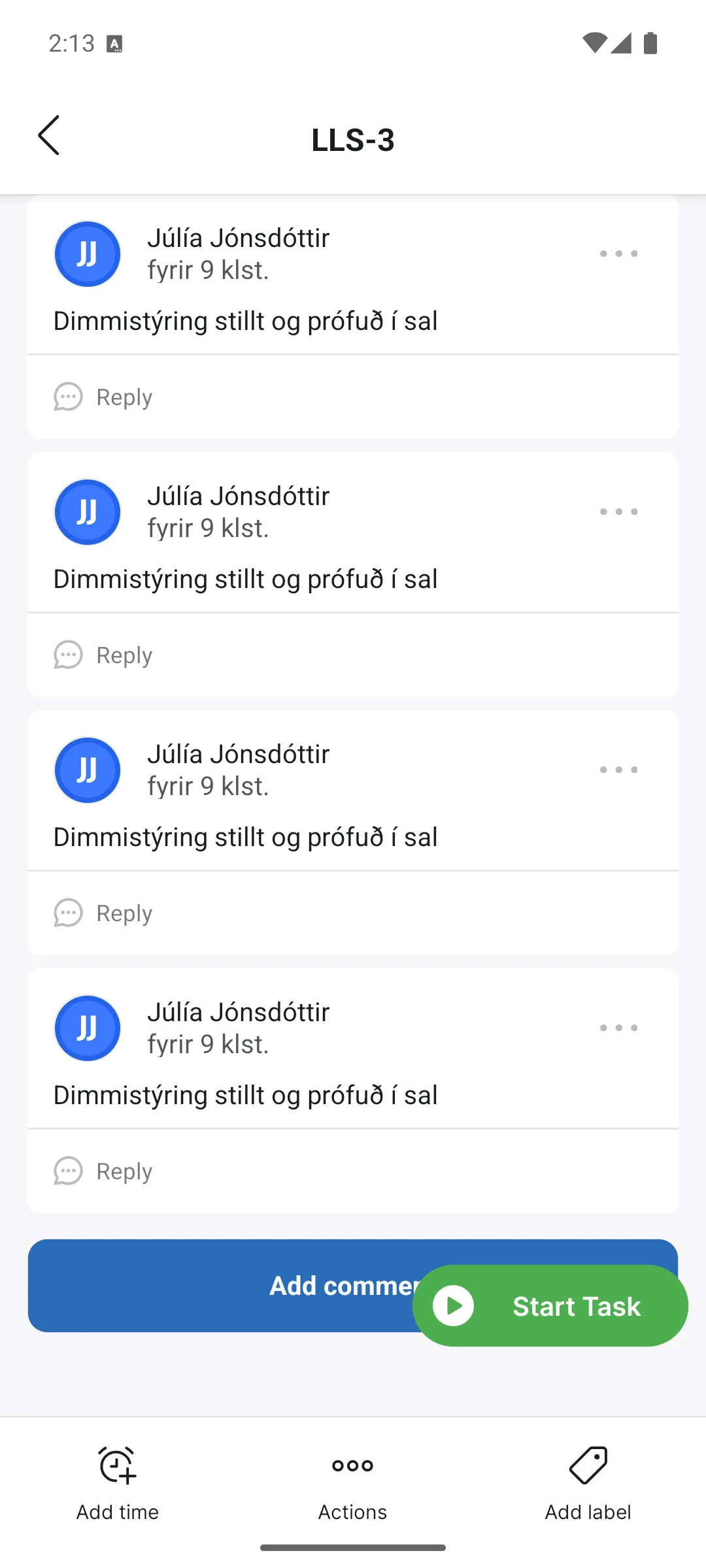 Comments in the app