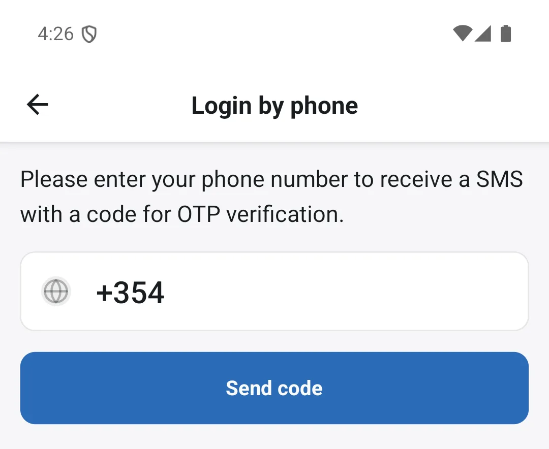 Signing in with a phone number