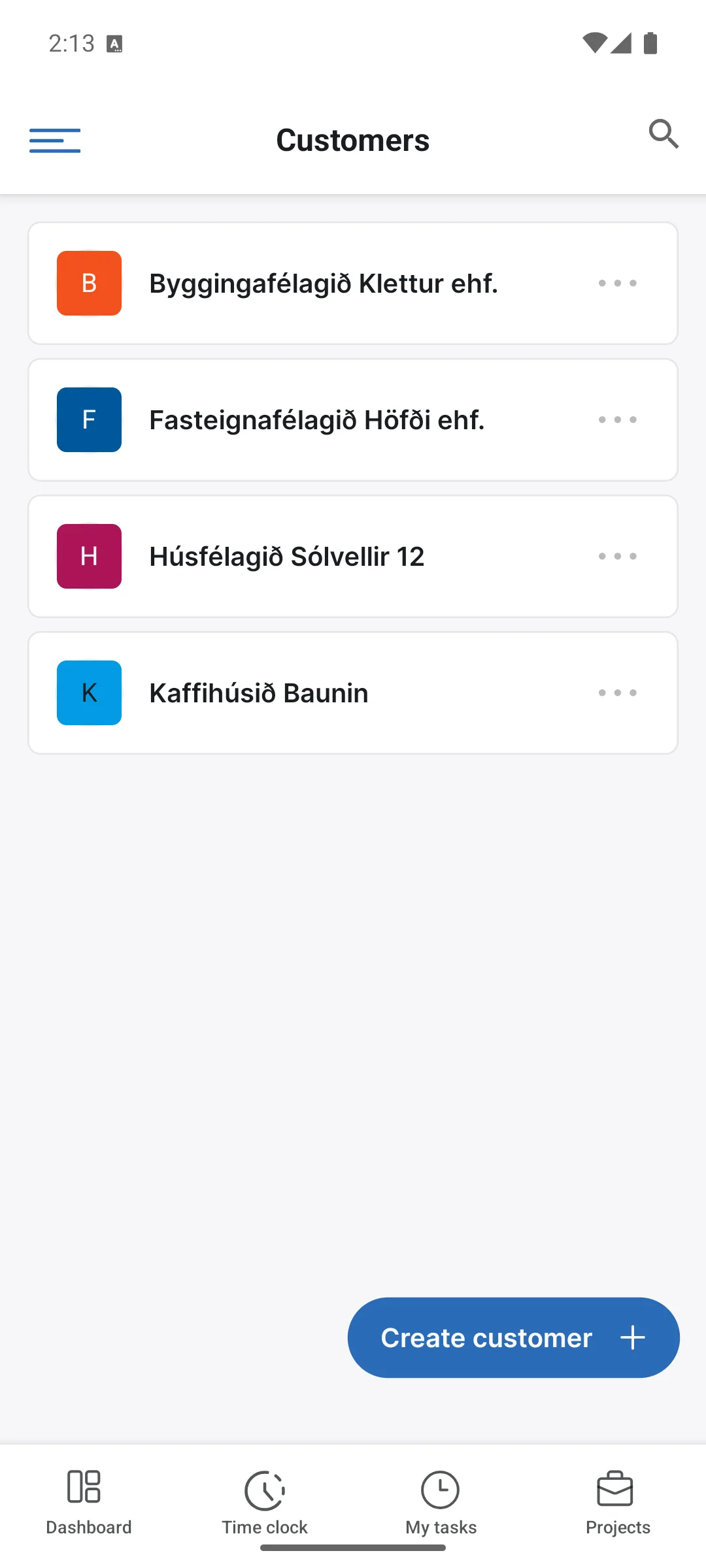 Customers in the app