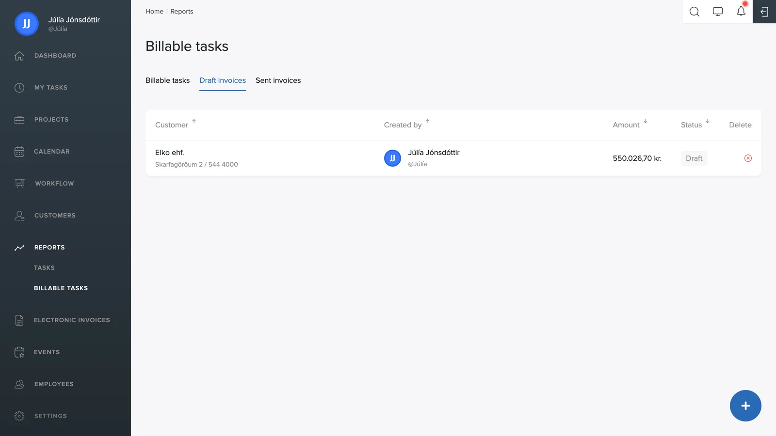 Invoice drafts