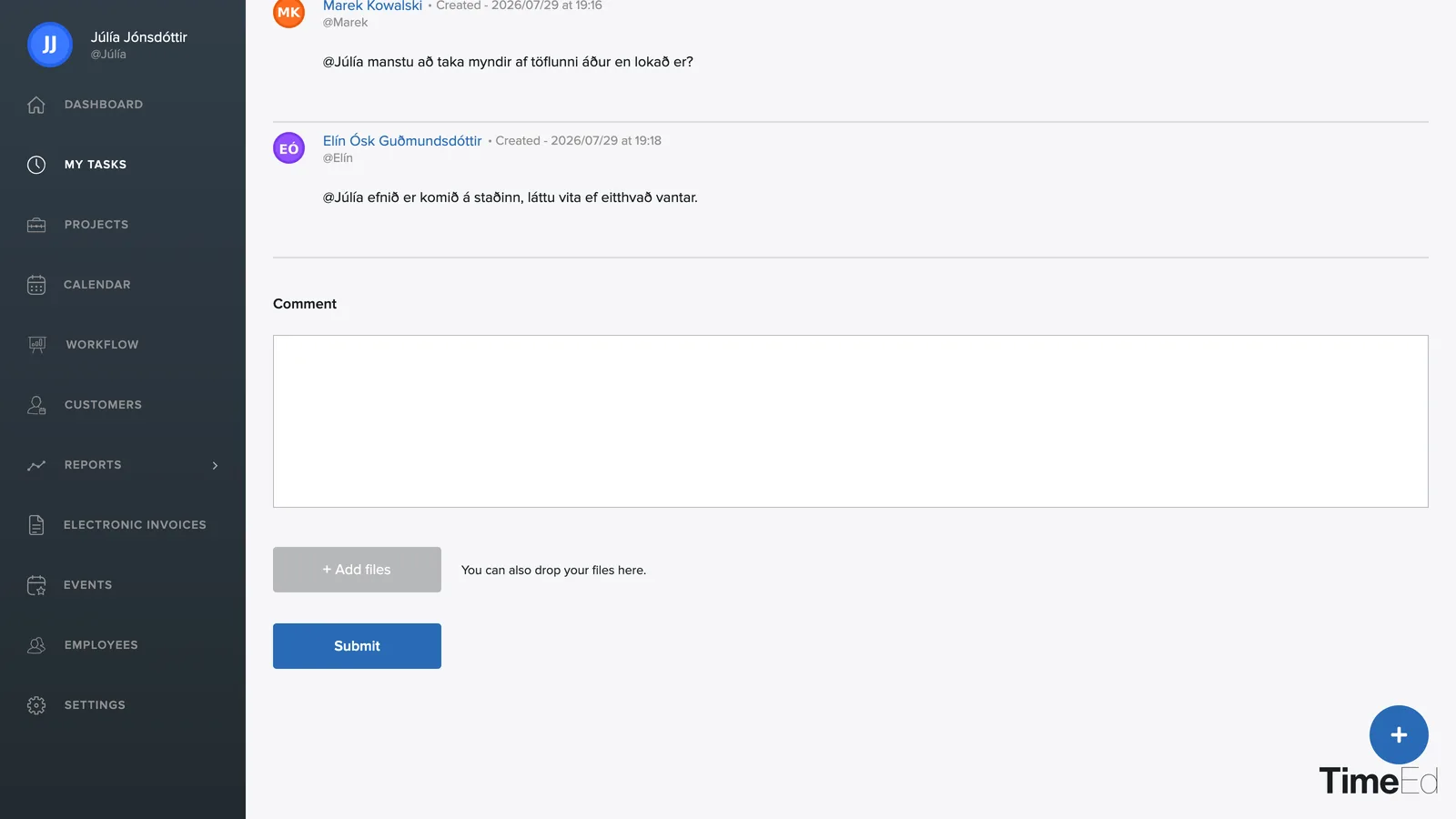 Editing or deleting a comment
