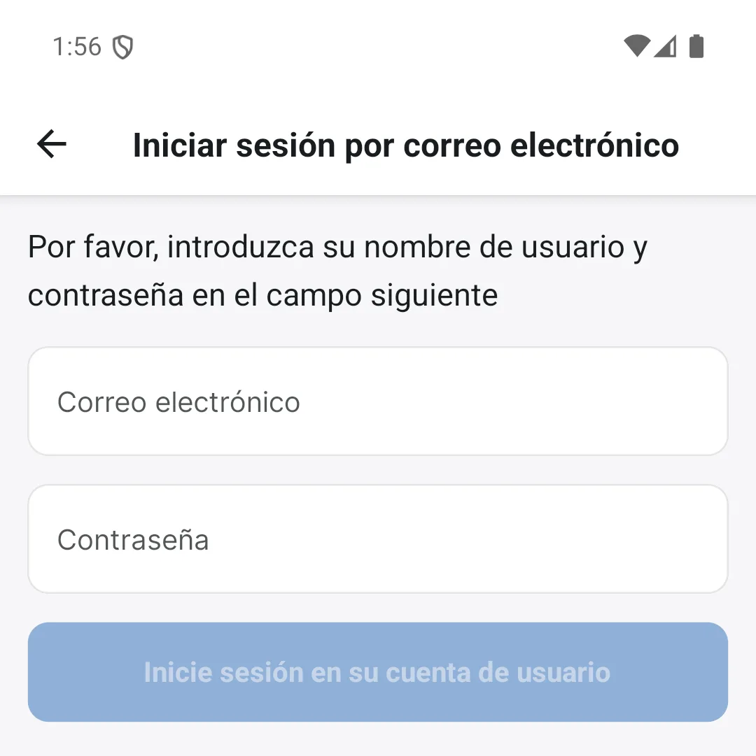 Inicio de sesión con correo electrónico