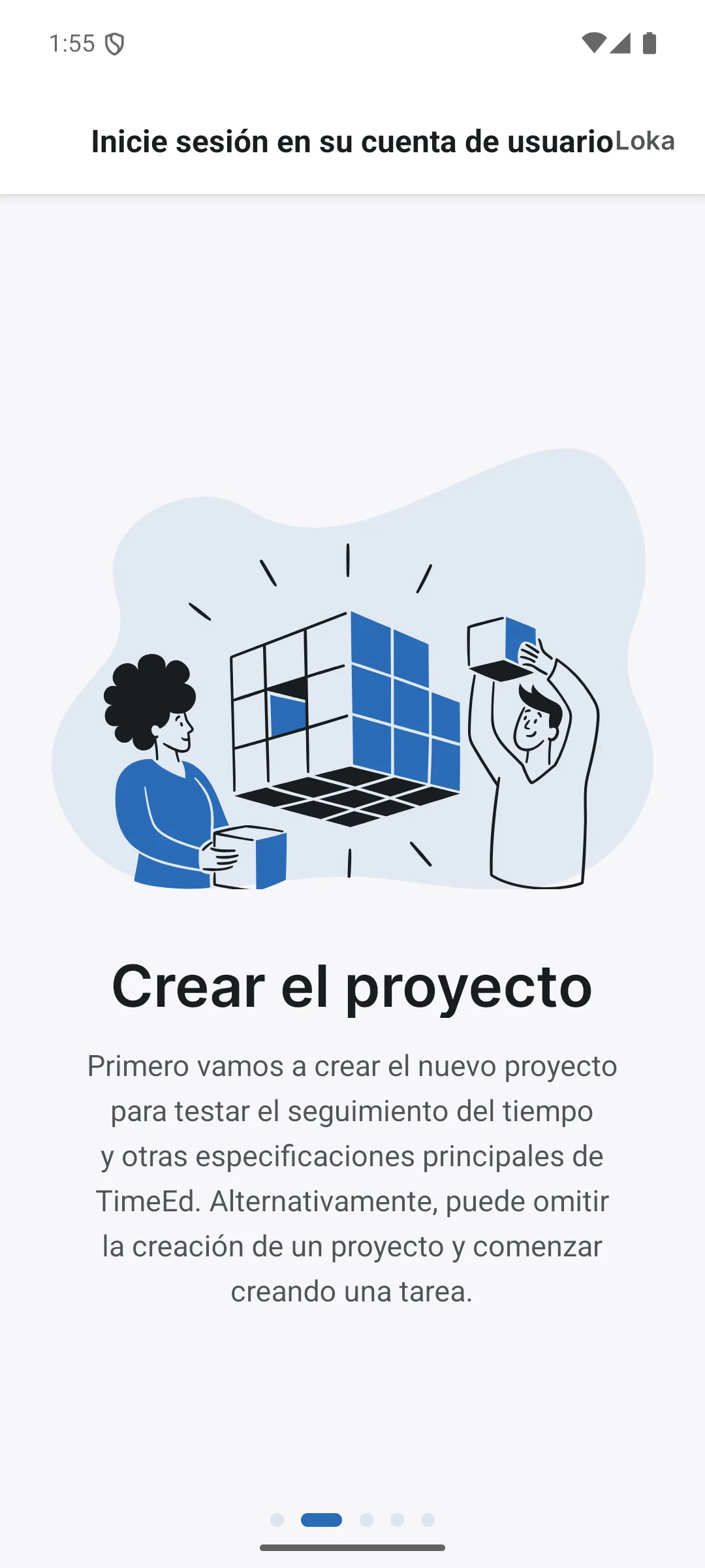 Pantalla de introducción 2 de 4