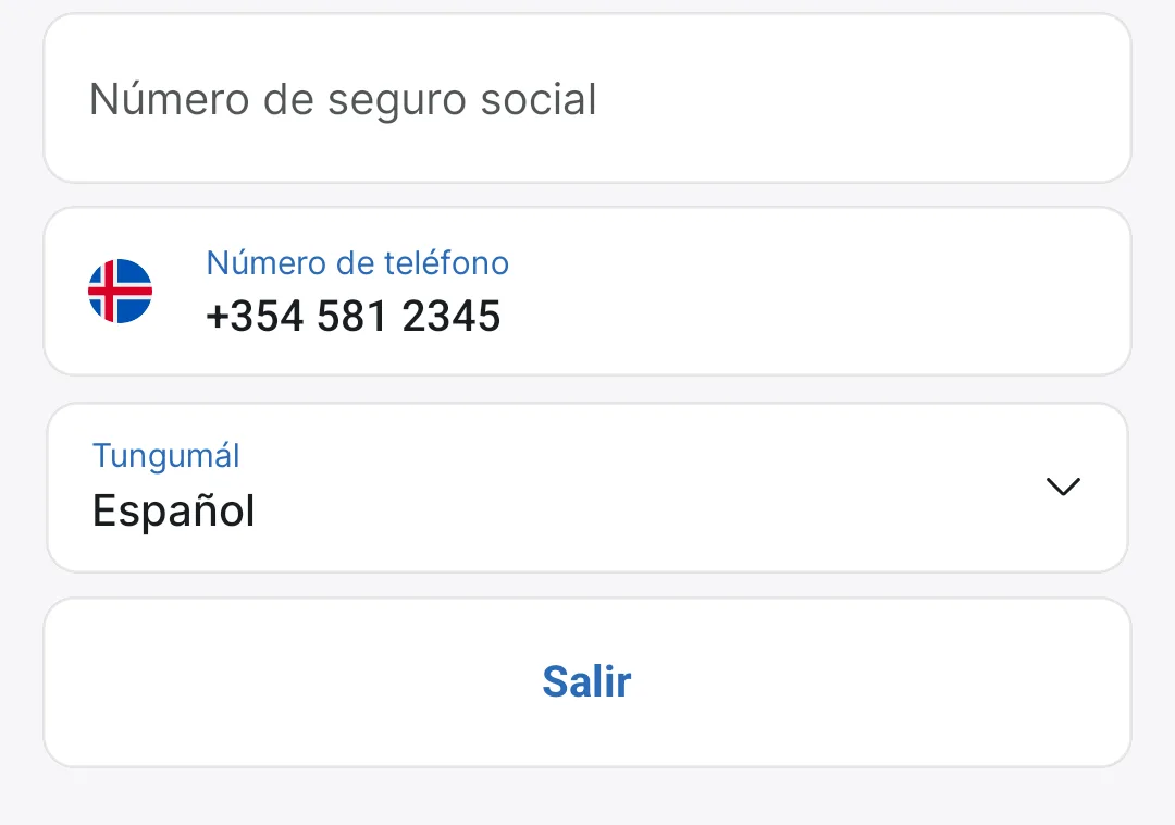 Cerrar sesión al final de la pantalla del perfil