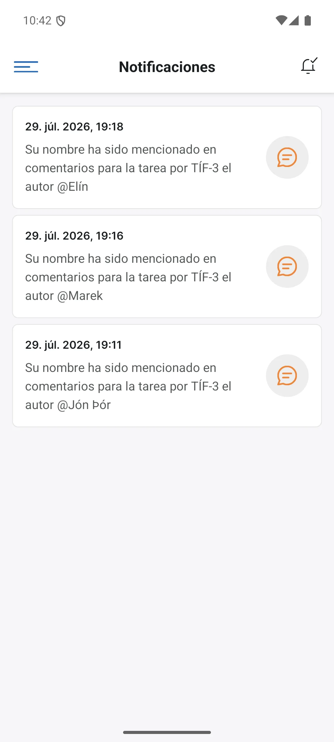 Notificaciones en la app
