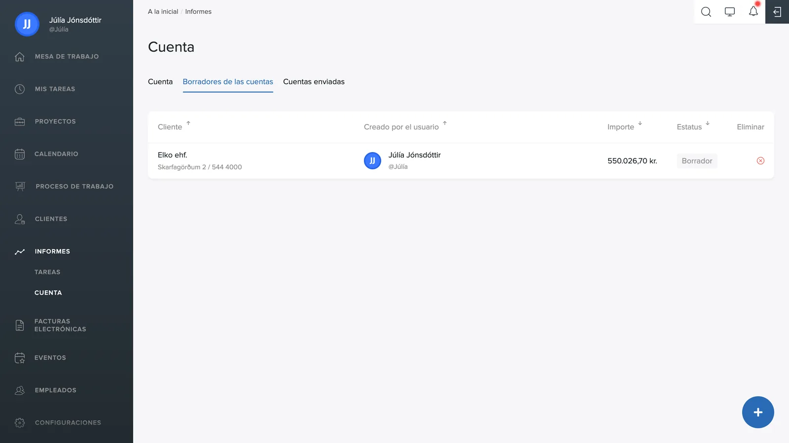 Borradores de facturas