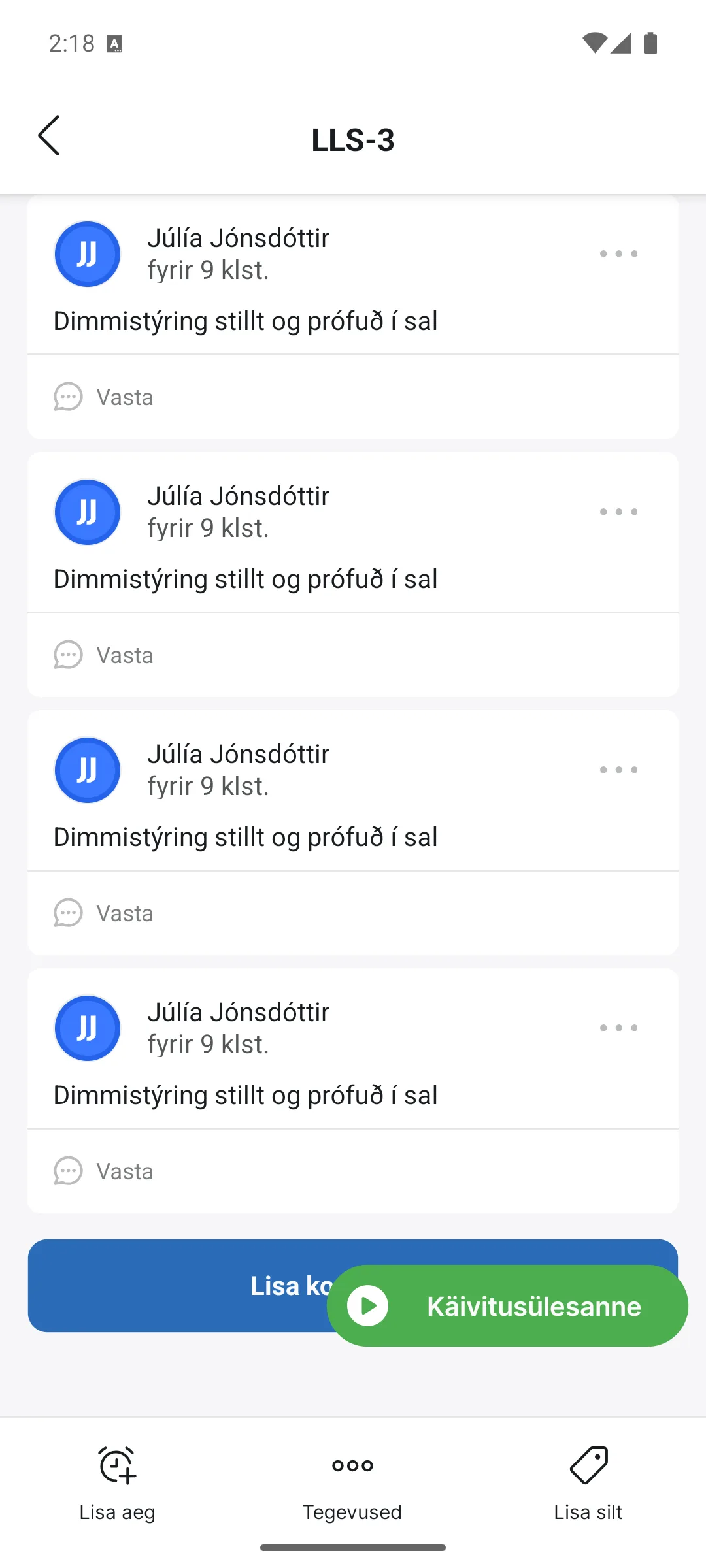 Kommentaarid äpis