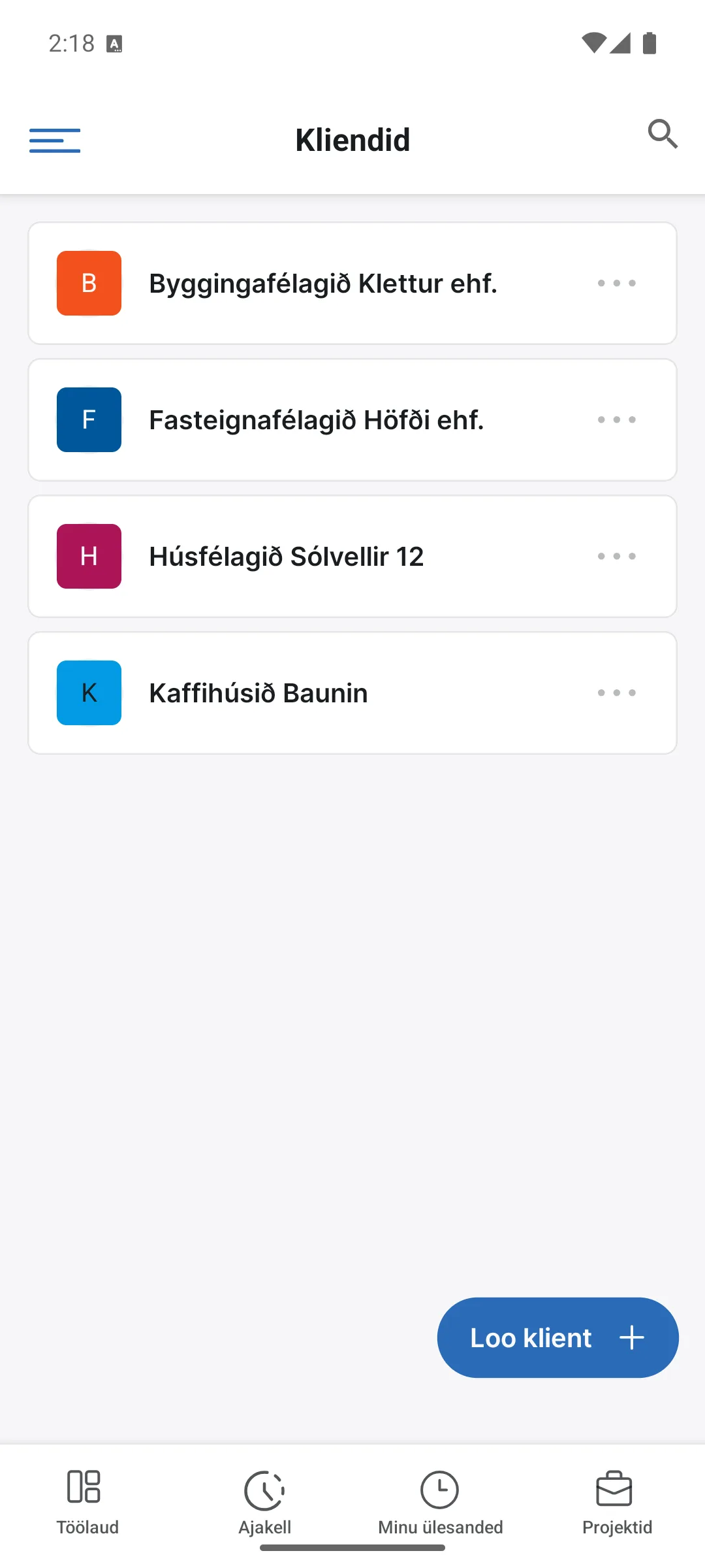 Kliendid äpis