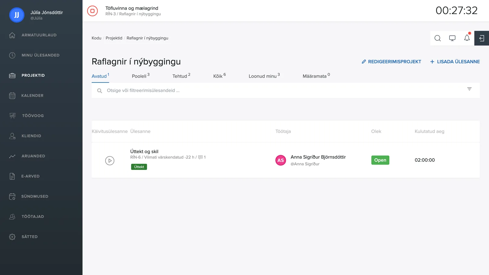 Projekti leht