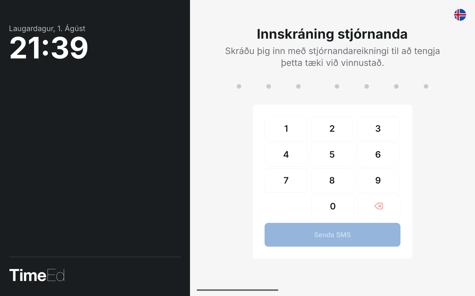 Innskráning stjórnanda