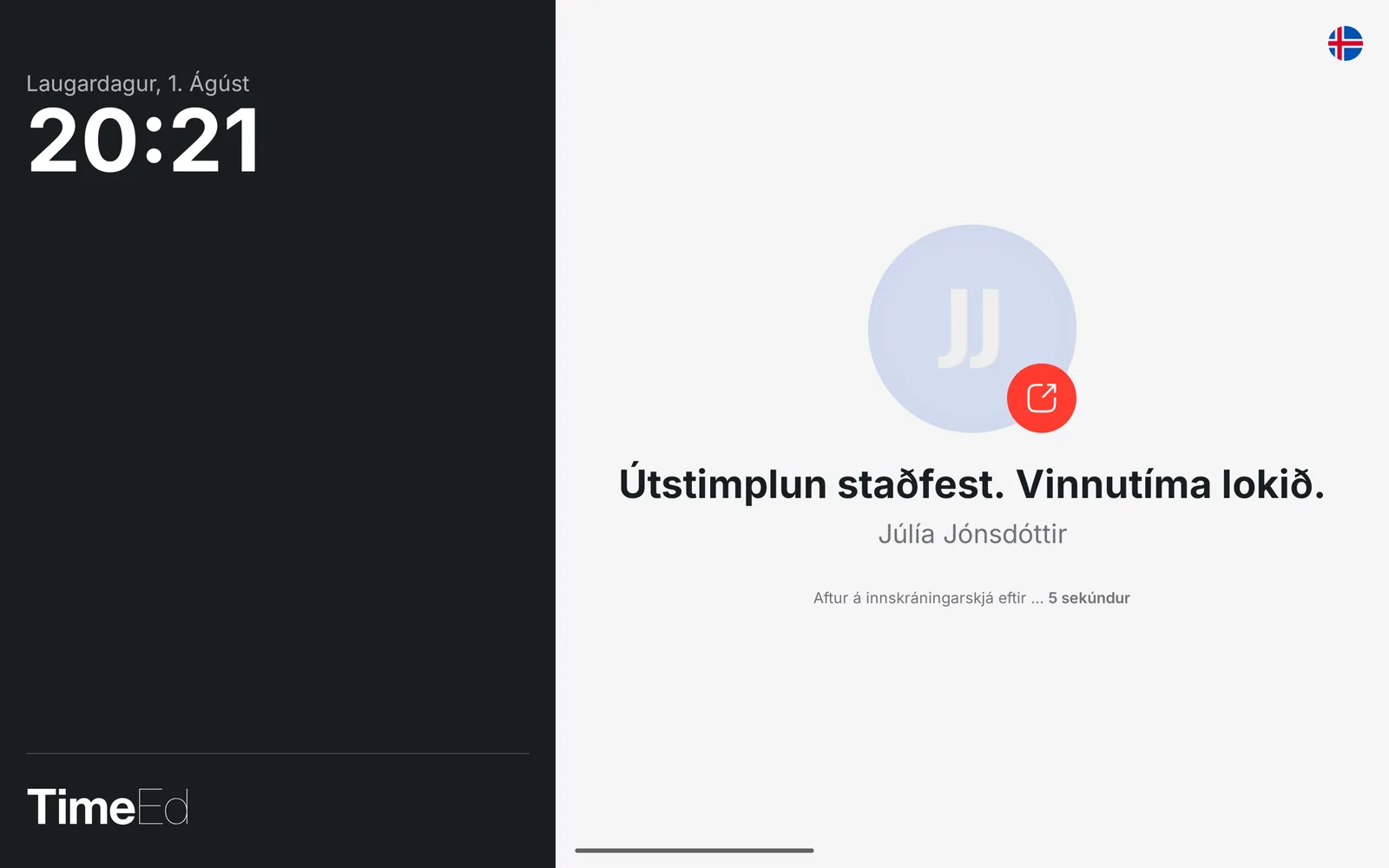 Útstimplun staðfest