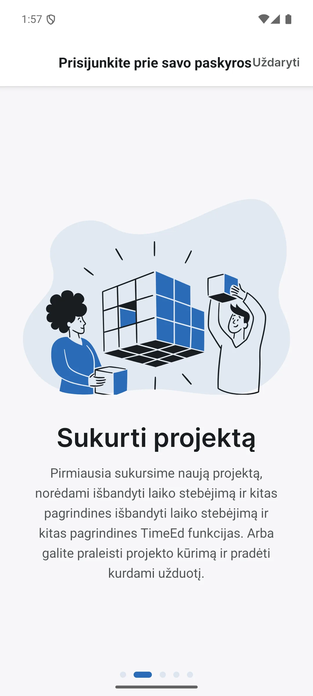 Įvadinis ekranas 2 iš 4