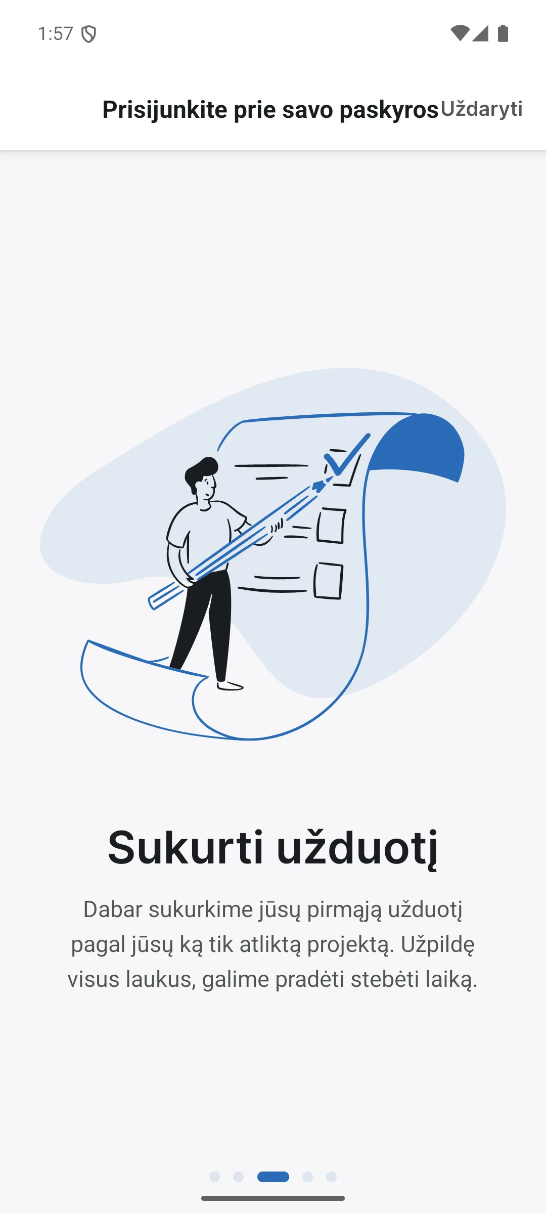 Įvadinis ekranas 3 iš 4