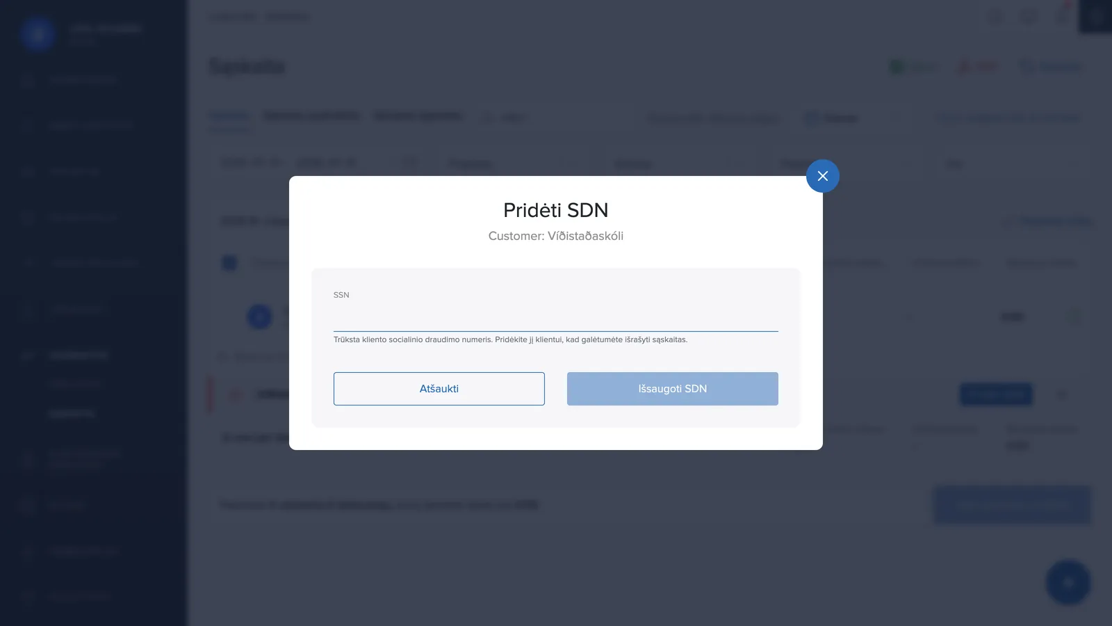 Registracijos numerio pridėjimas