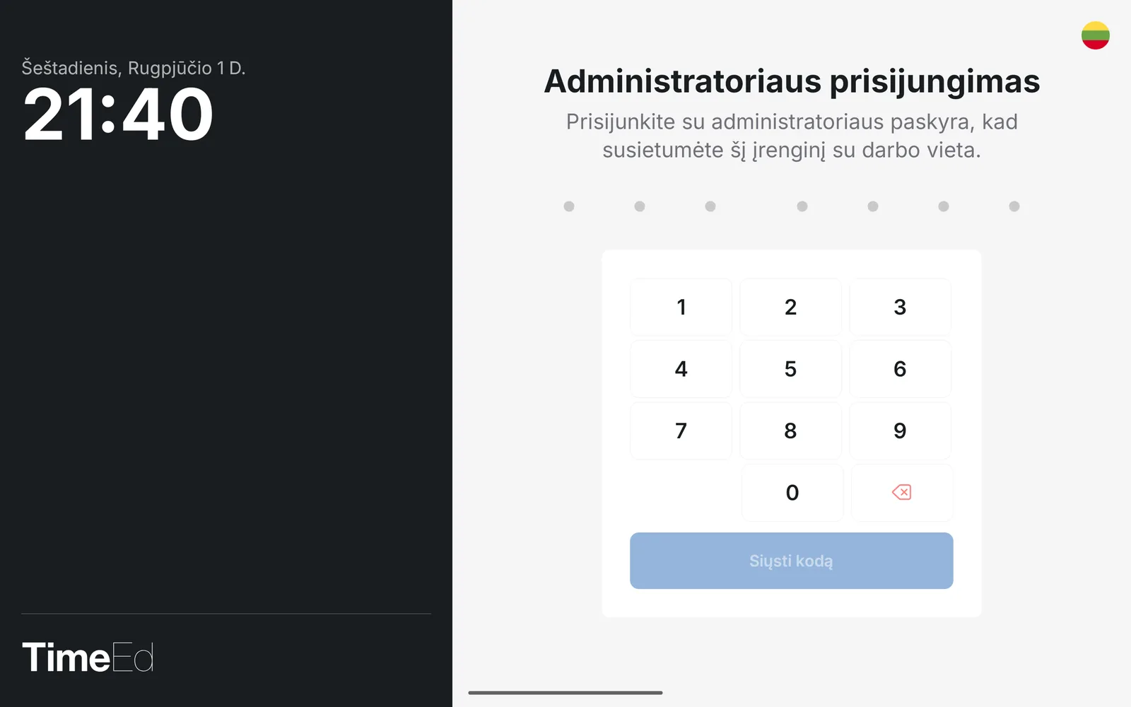 Administratoriaus prisijungimas
