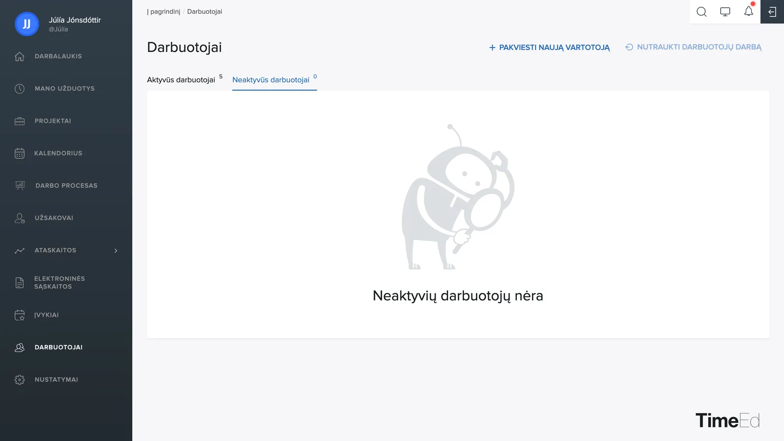 Neaktyvūs naudotojai