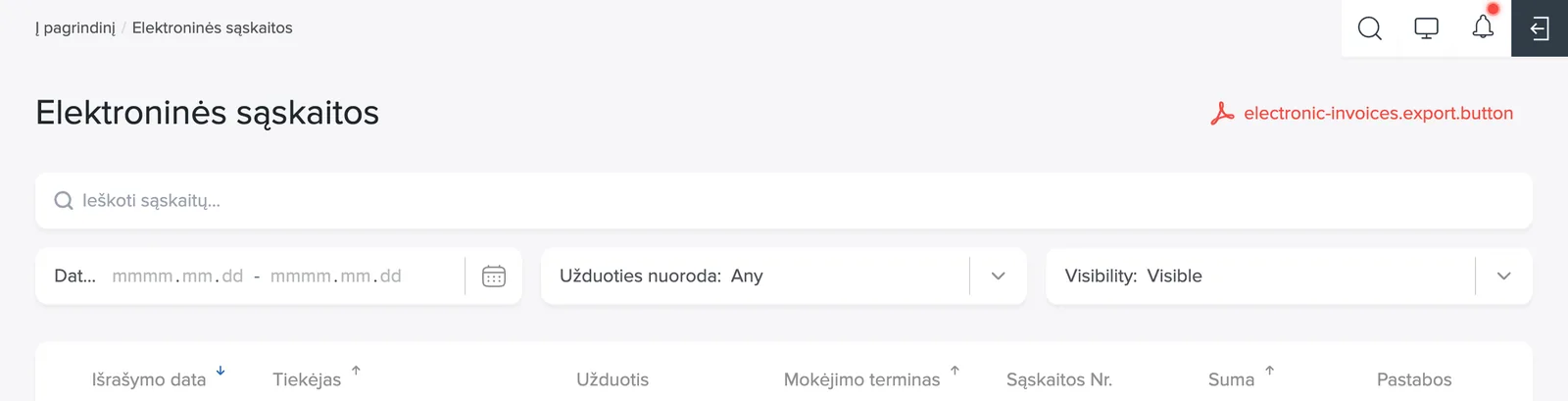 Susieta eilutė su užduoties žyme