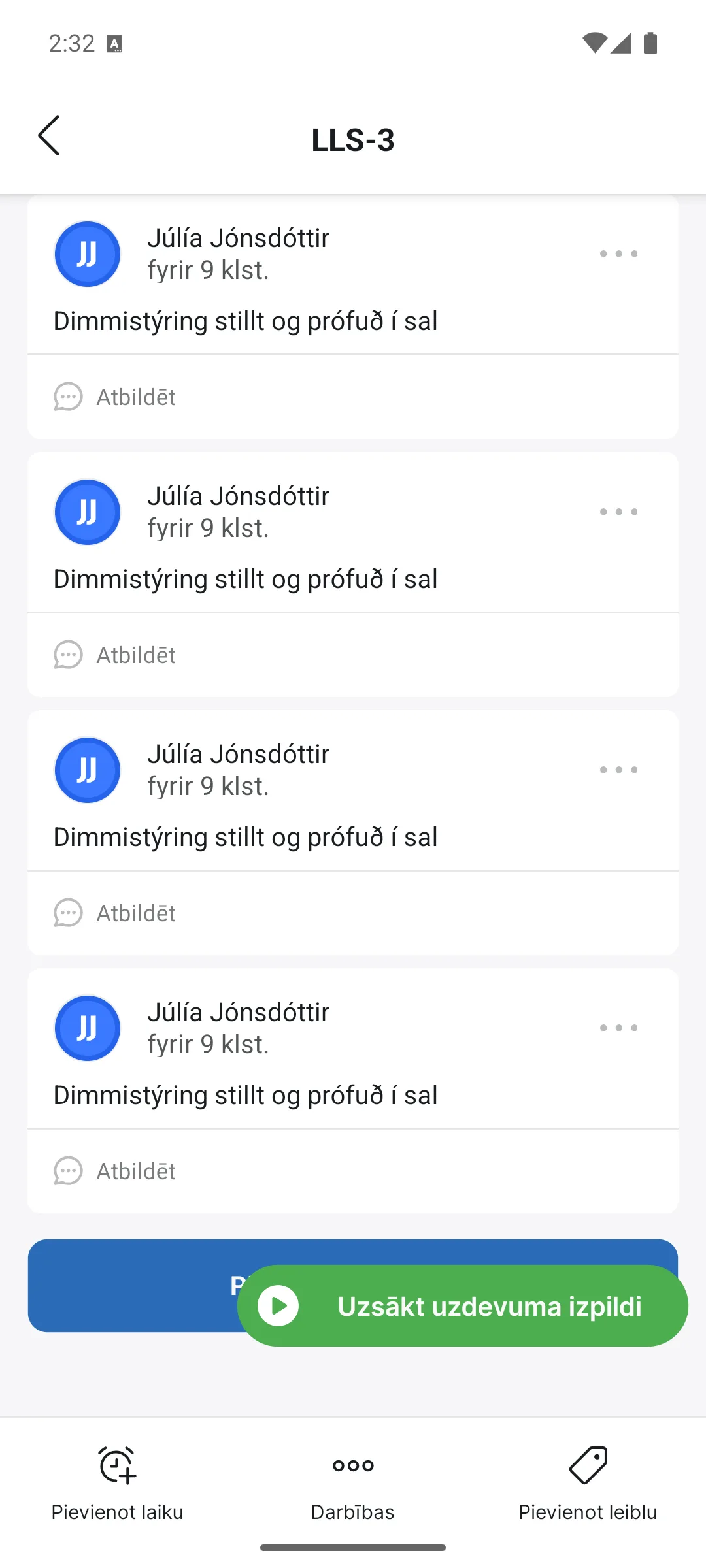 Komentāri lietotnē