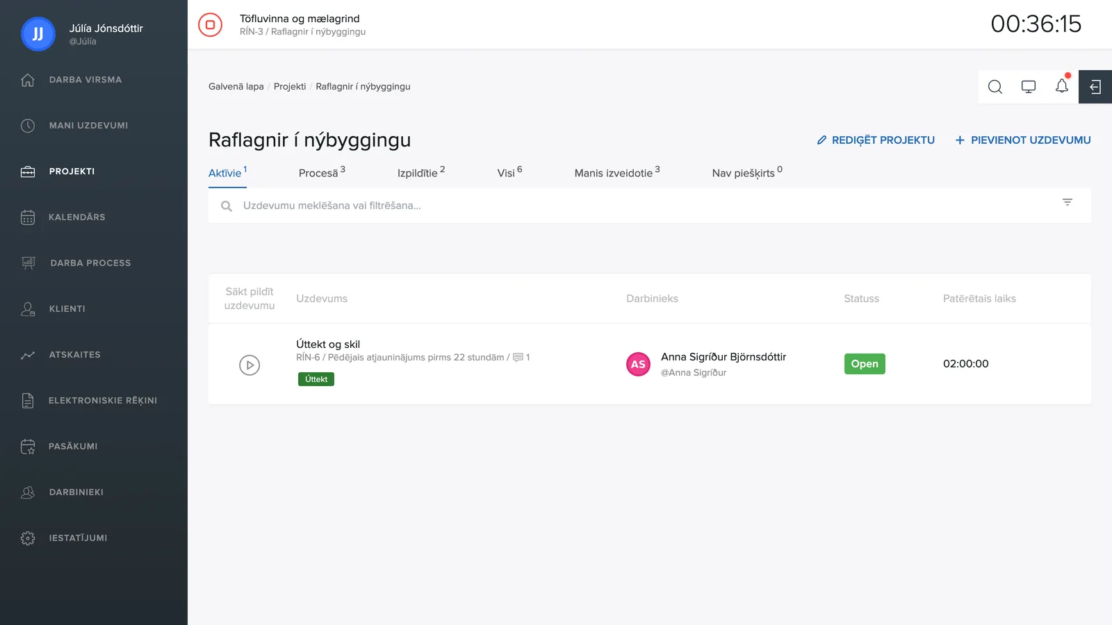 Projekta lapa