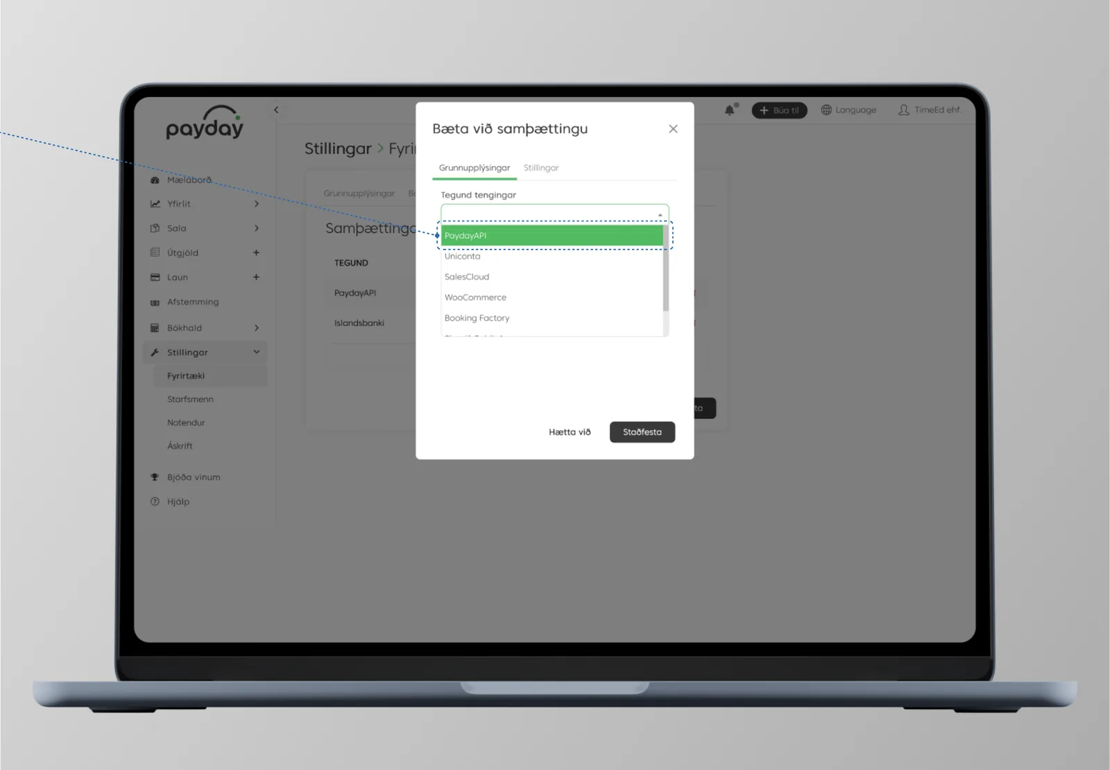 PaydayAPI valið sem tegund