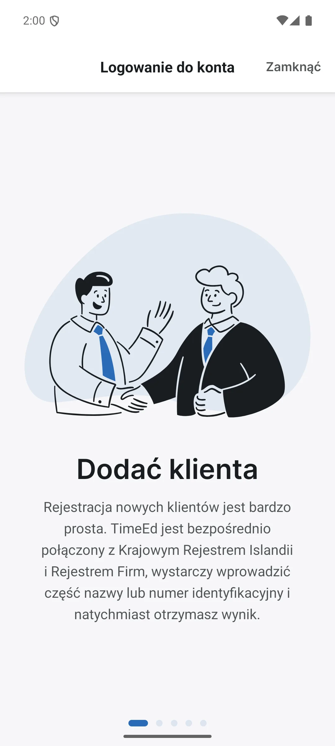Ekran wprowadzający 1 z 4