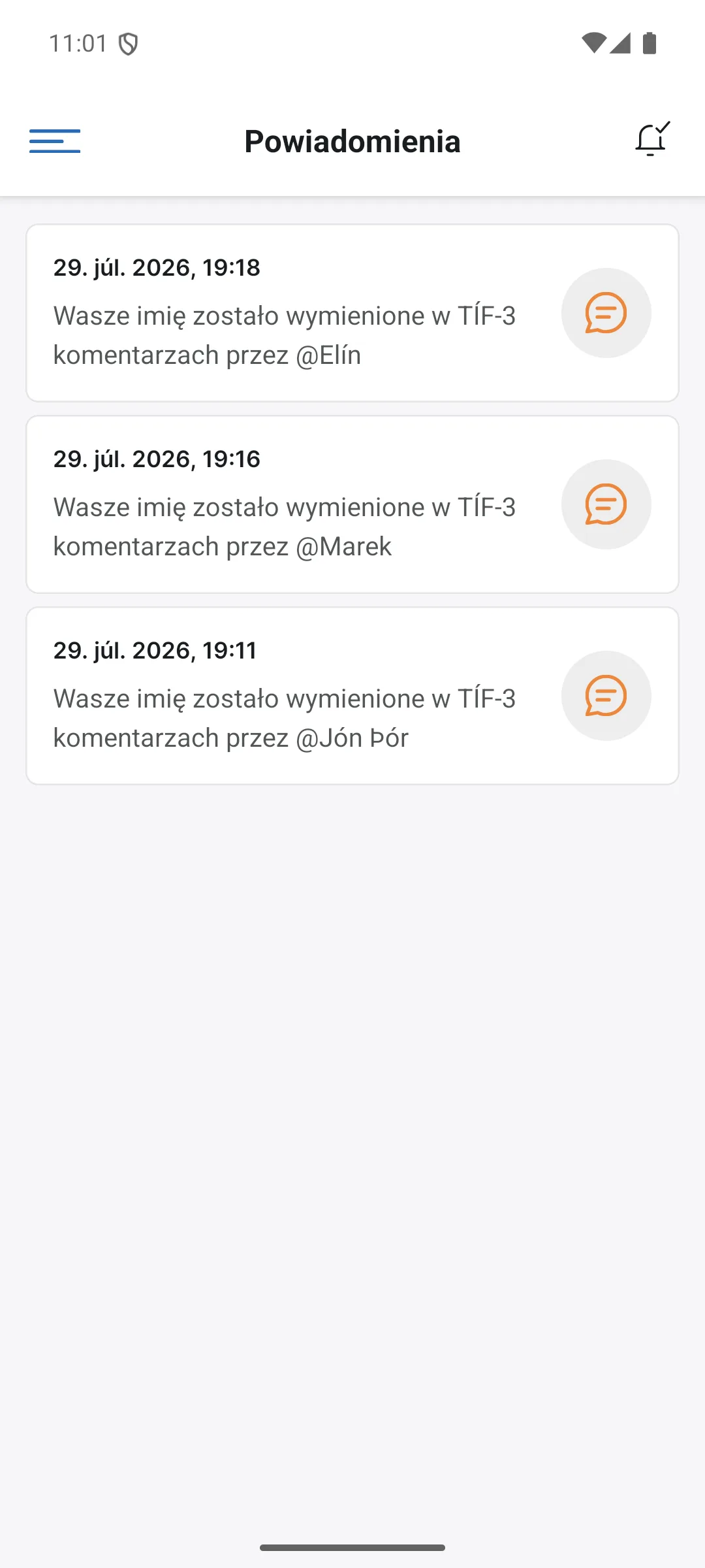 Powiadomienia w aplikacji