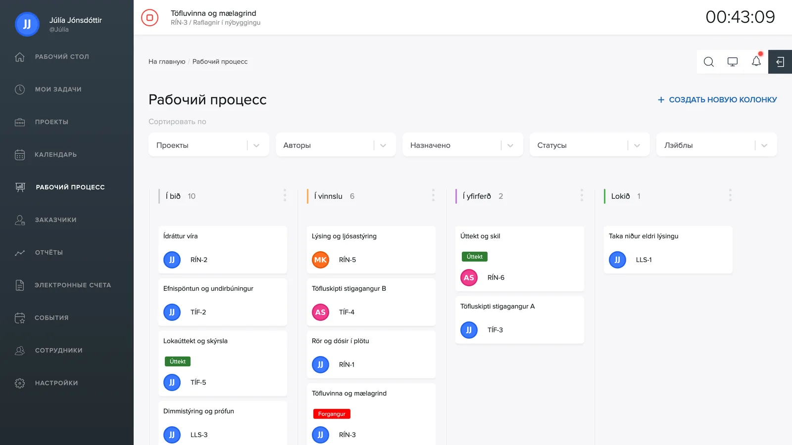 Доска рабочего процесса