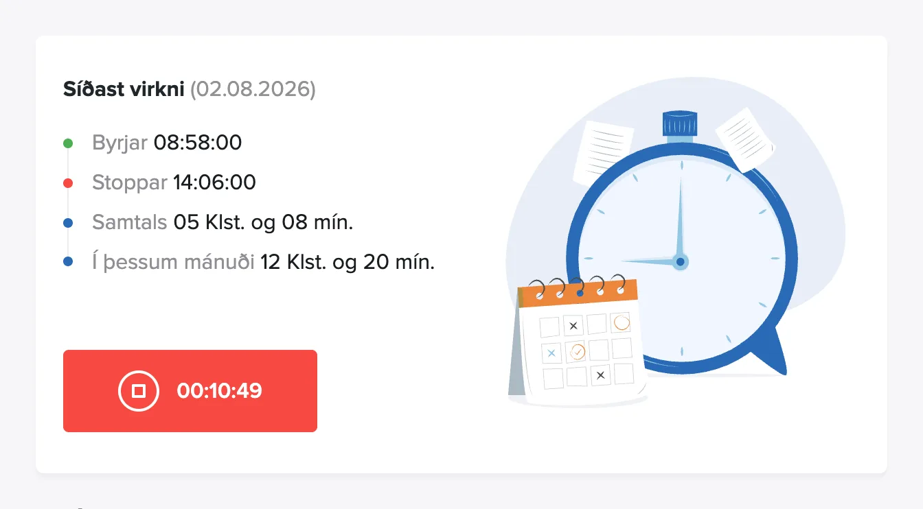 Stimpilklukkan í gangi