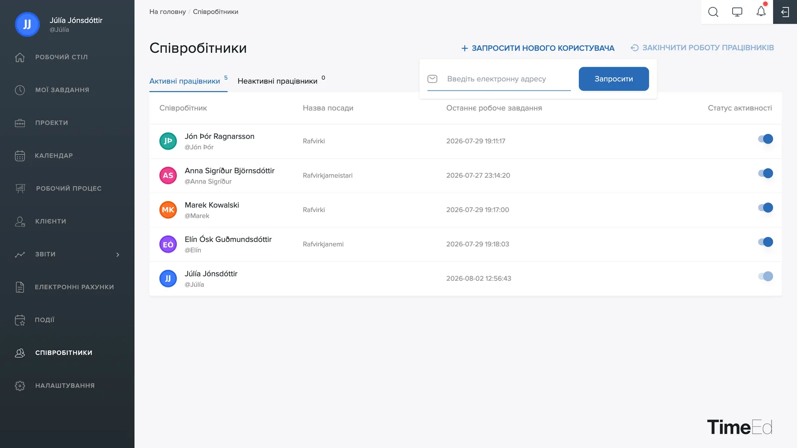 Запросити нового користувача