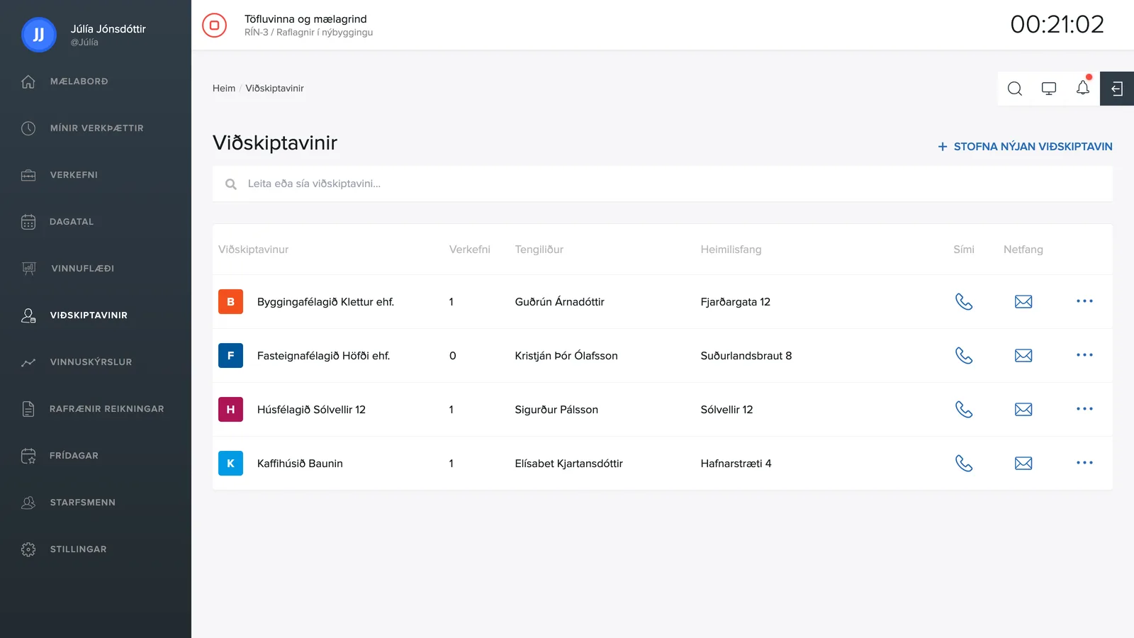 Viðskiptavinalistinn